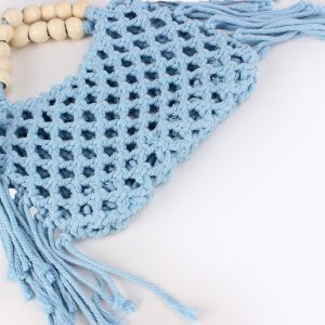Sac À Main Pour Femme, Style Décontracté, Avec Pompon Uni Et Corde Tressée. h5 Image4