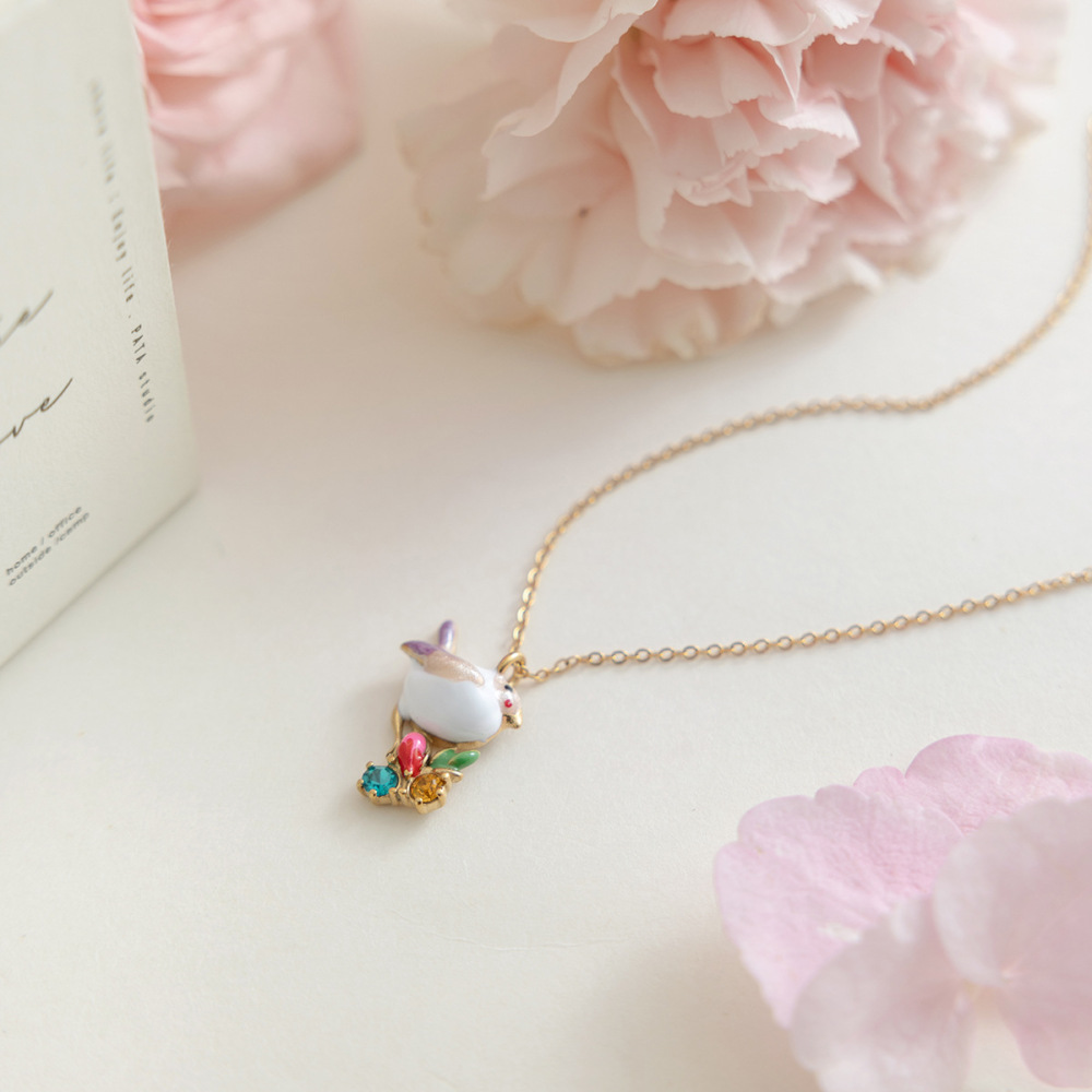 Ensembles De Colliers Pour Femmes En Acier Inoxydable Imperméable Couleur Or, Motif Animaux Mignons De La Série Simple Image4