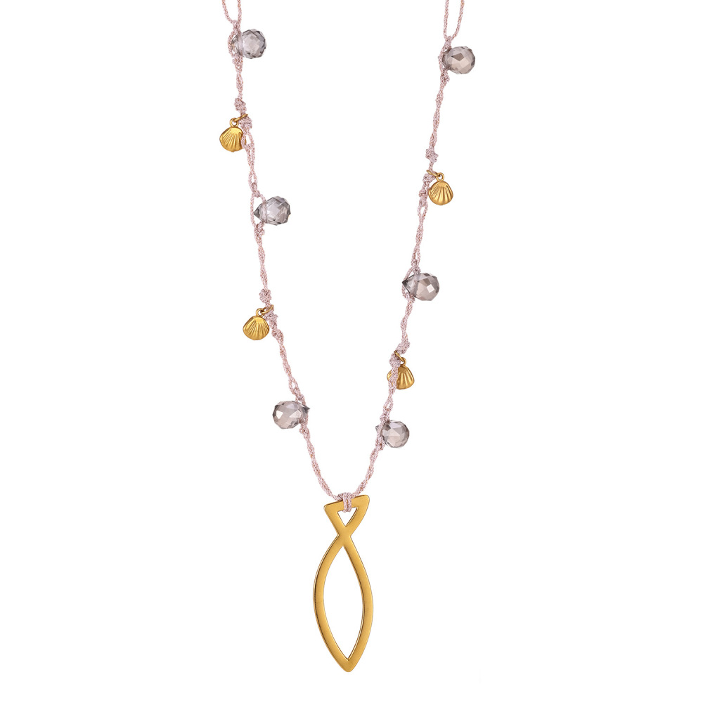 Colliers Tressés Pour Femmes, Style Romantique Et Doux, Avec Motif De Poisson, En Acier Inoxydable Étanche Couleur Or Image5