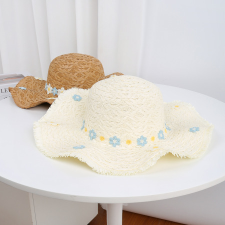 Chapeaux de paille en raphia pour femmes, collection Simple Sweet Flower 2