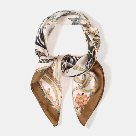 Écharpes d'été pour femmes, collection rétro de luxe, à motifs floraux, animaux et végétaux multicolores 2