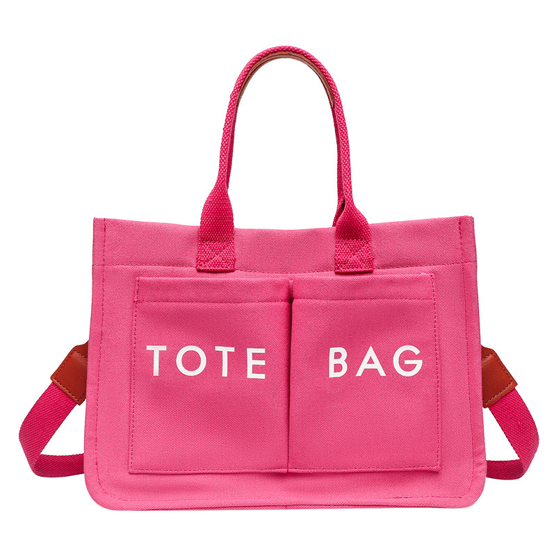 Sac Cabas Femme En Toile Unie Patchwork Style Décontracté