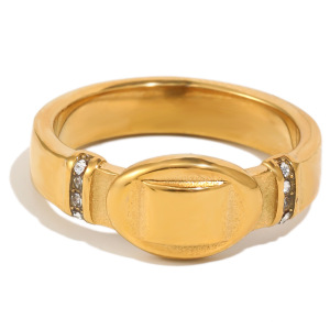 Bagues Élégantes En Acier Inoxydable, Forme Irrégulière, Étanches, Serties De Zircon, Collection Luxueuse h5 Image4