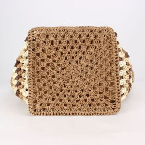 Sac Carré En Paille Tressée De Style Décontracté, De Couleur Et De Forme Géométrique, Pour Femme h5 Image6