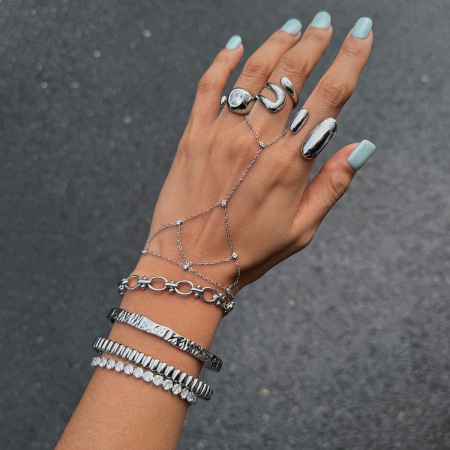 Bracelets pour femmes en acier inoxydable étanches, de forme simple et irrégulière