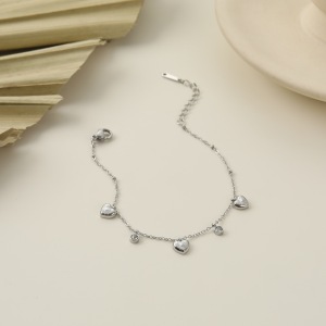 Bracelet Chaîne Pour Femme Simple Series Daily Heart En Acier Inoxydable Étanche Couleur Or h5 Image3