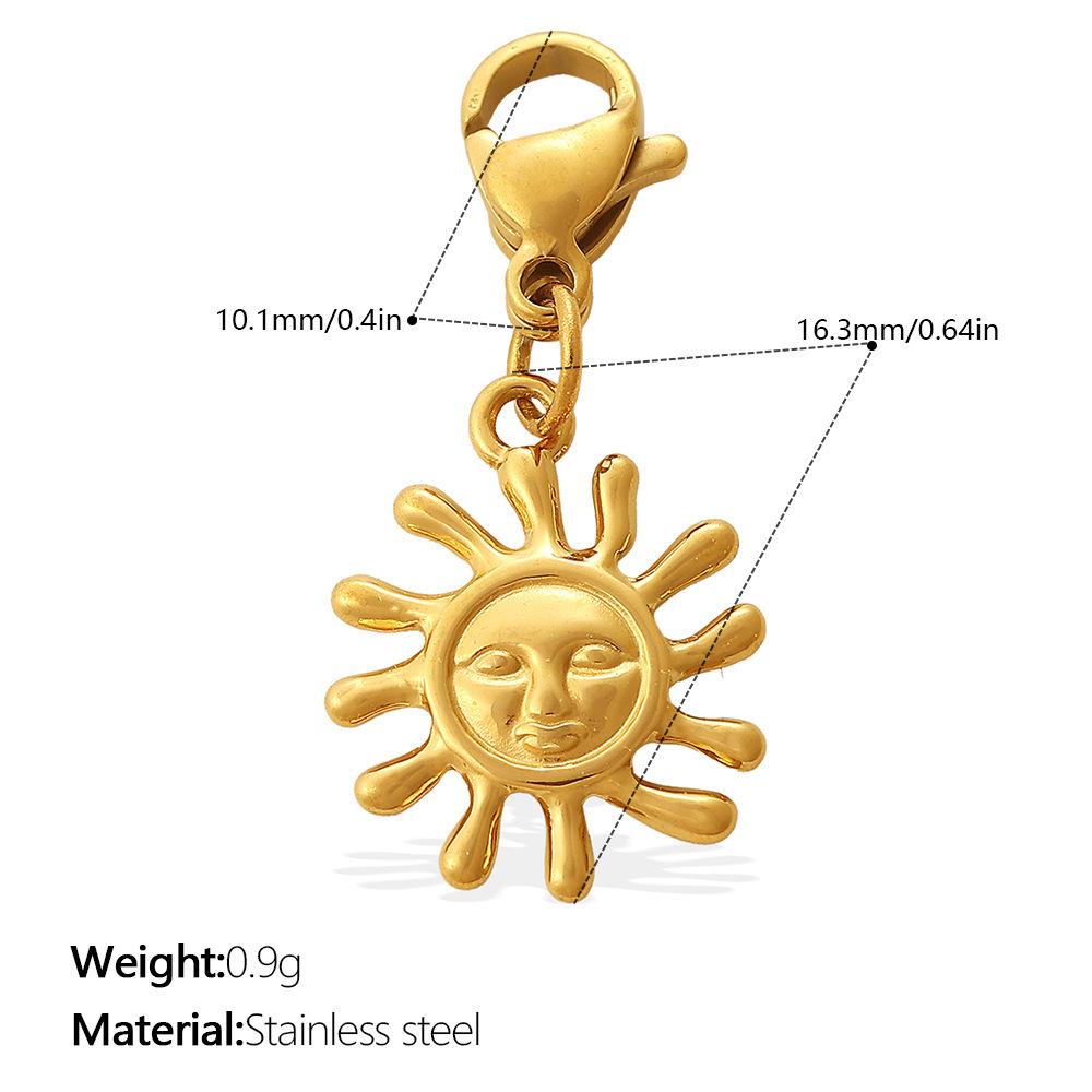 Pendentifs Pour Femmes Simple Series Diy Sun En Acier Inoxydable Étanche Couleur Or