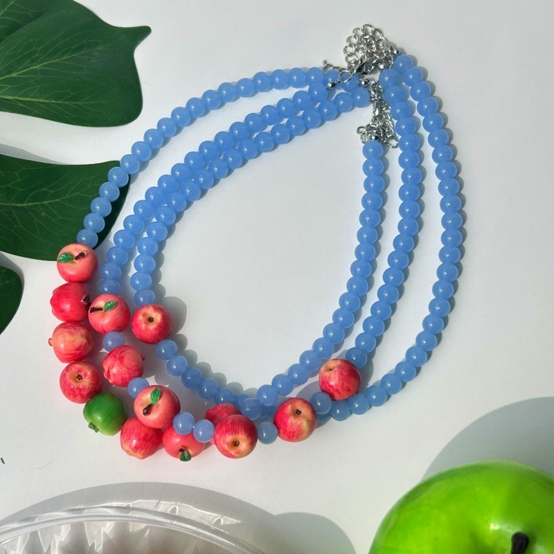 Colliers De Perles En Résine Pour Femmes, Ornés De Jolis Fruits Image2
