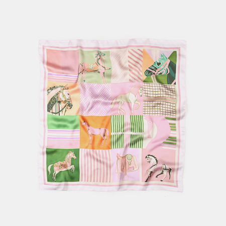 Écharpes d'été pour femmes de la série Luxueuse, à rayures rétro poney et couleurs assorties