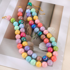 Colliers De Perles Pour Femmes En Résine De Couleurs Assorties, Collection Romantique Sweet Beads h5 Image3
