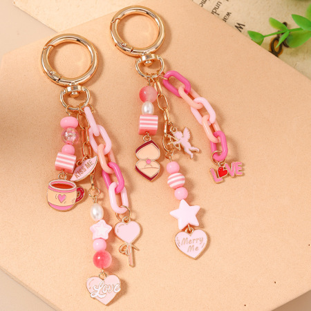 Collection Luxe Perles Cœur Doux Breloques Chaîne Étoile 2