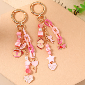 Collection Luxe Perles Cœur Doux Breloques Chaîne Étoile h5 Image2