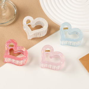 Pinces À Cheveux Pour Femmes Simple Series Sweet Heart, Couleur Unie, En Acétate h5 Image3