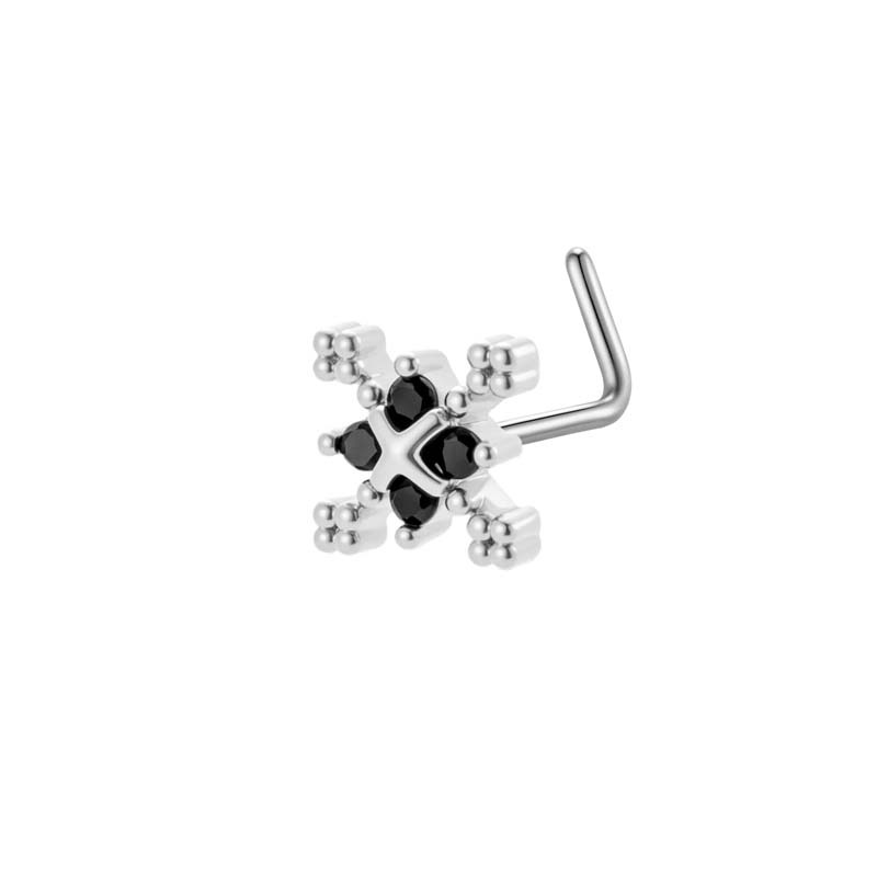 Piercing De Nez Pour Femme, Motif Cœur Simple Et Serpent, Couleur Cuivre Doré Et Zircon. 