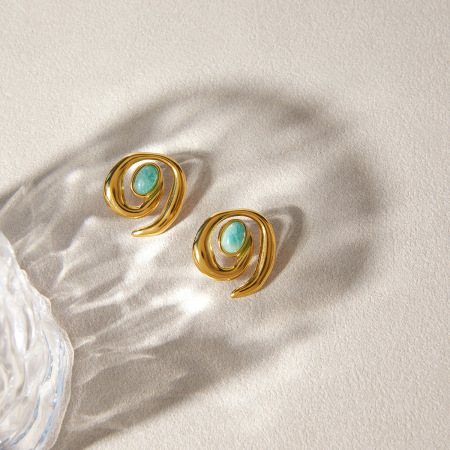 Boucles d'oreilles puces pour femmes, collection romantique, en acier inoxydable imperméable et ornées d'un joli fil. 2