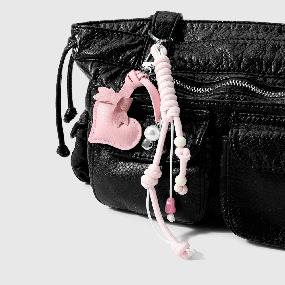 Breloques De Sac Pour Femmes En Alliage, Nœud Papillon Et Cœur, Collection Simple Series Daily Image5