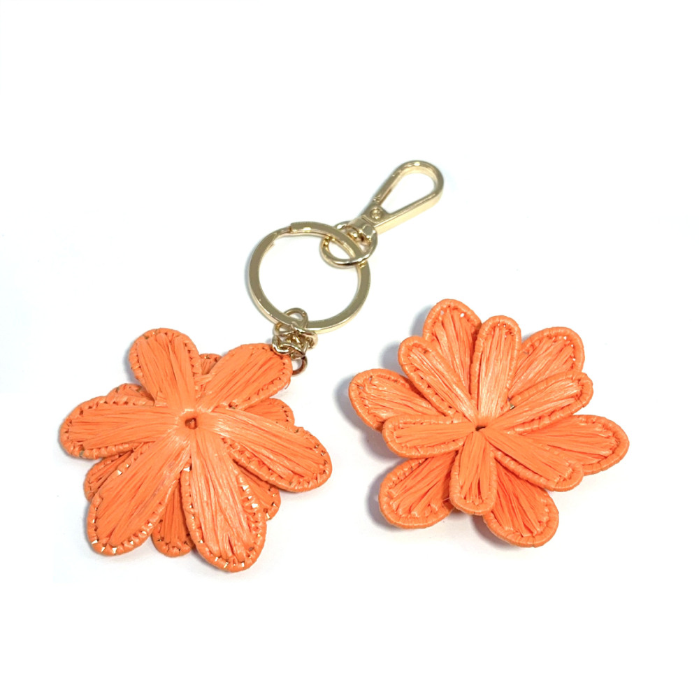 Porte-Clés/Breloques De Sac Pour Femme En Raphia Tissé Uni, Motif Floral Quotidien, De La Série Simple. Image3
