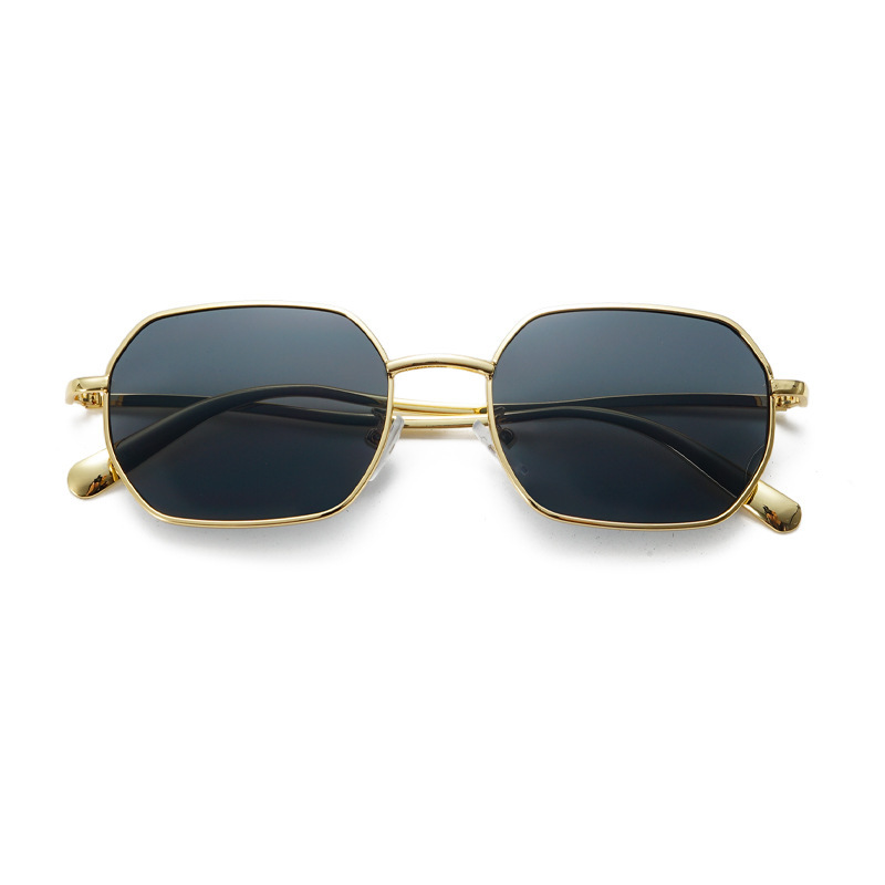 Lunettes De Soleil Quotidiennes En Métal Polygonal De La Série Simple Image3