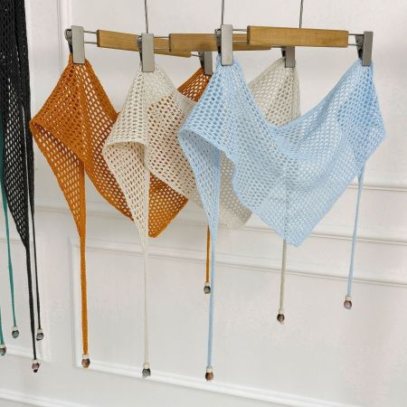 Écharpes d'été pour femmes en polyester ajouré, couleur unie décontractée, de la collection Simple Series 2