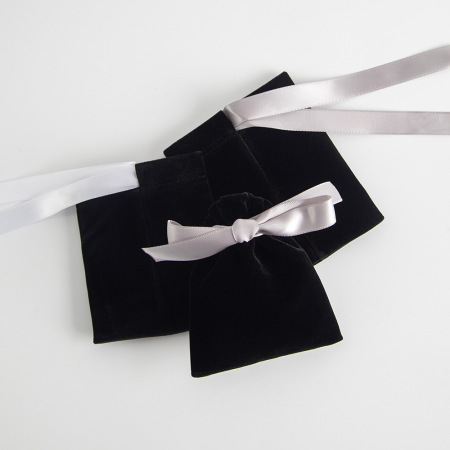 Pochettes à bijoux en tissu uni à nœud papillon quotidien de la série Simple 2