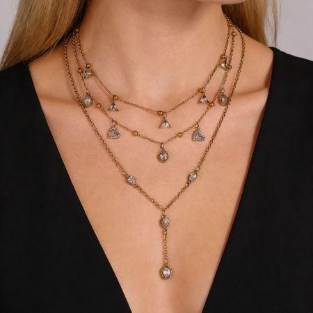 Colliers à maillons simples en acier inoxydable imperméables pour femmes