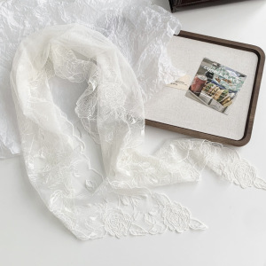 Écharpes D'Été Pour Femmes En Dentelle À Fleurs Douces, Collection Romantique h5 