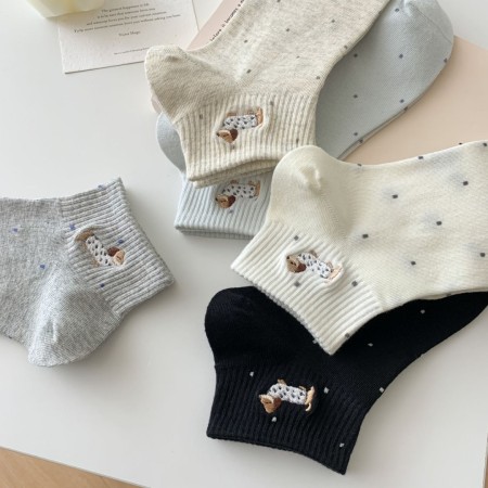 Chaussettes basses High Bounce Basic à broderie teckel