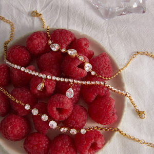Bracelets À Breloques Pour Femmes, Luxueux, En Acier Inoxydable Étanche, Couleur Or, Ornés De Zircon. h5 Image3