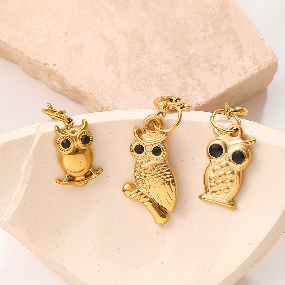 Pendentifs De Luxe Pour Femmes, En Acier Inoxydable Imperméable, Couleur Or, Ornés De Strass, À Découper Soi-Même, Motif Animal. h5Image3