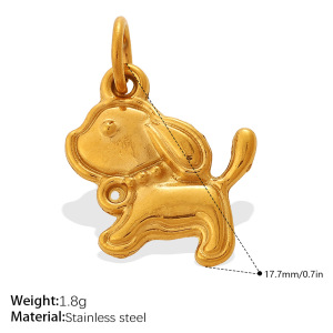 Pendentifs Pour Femmes Simple Series Daily Cut Animal En Acier Inoxydable Étanche Couleur Or Avec Strass h5