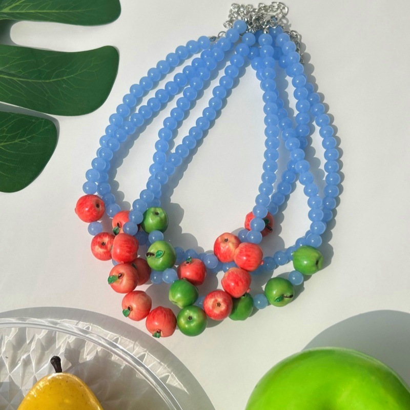 Colliers De Perles En Résine Pour Femmes, Ornés De Jolis Fruits Image4