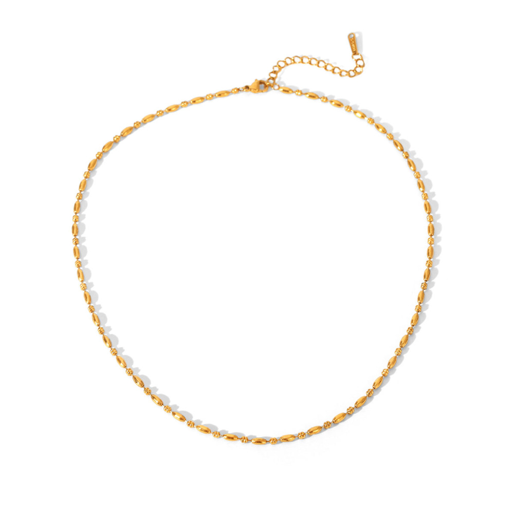 Colliers À Maillons Pour Femmes, Collection Simple Series Daily Chain, En Acier Inoxydable Étanche, Couleur Or 