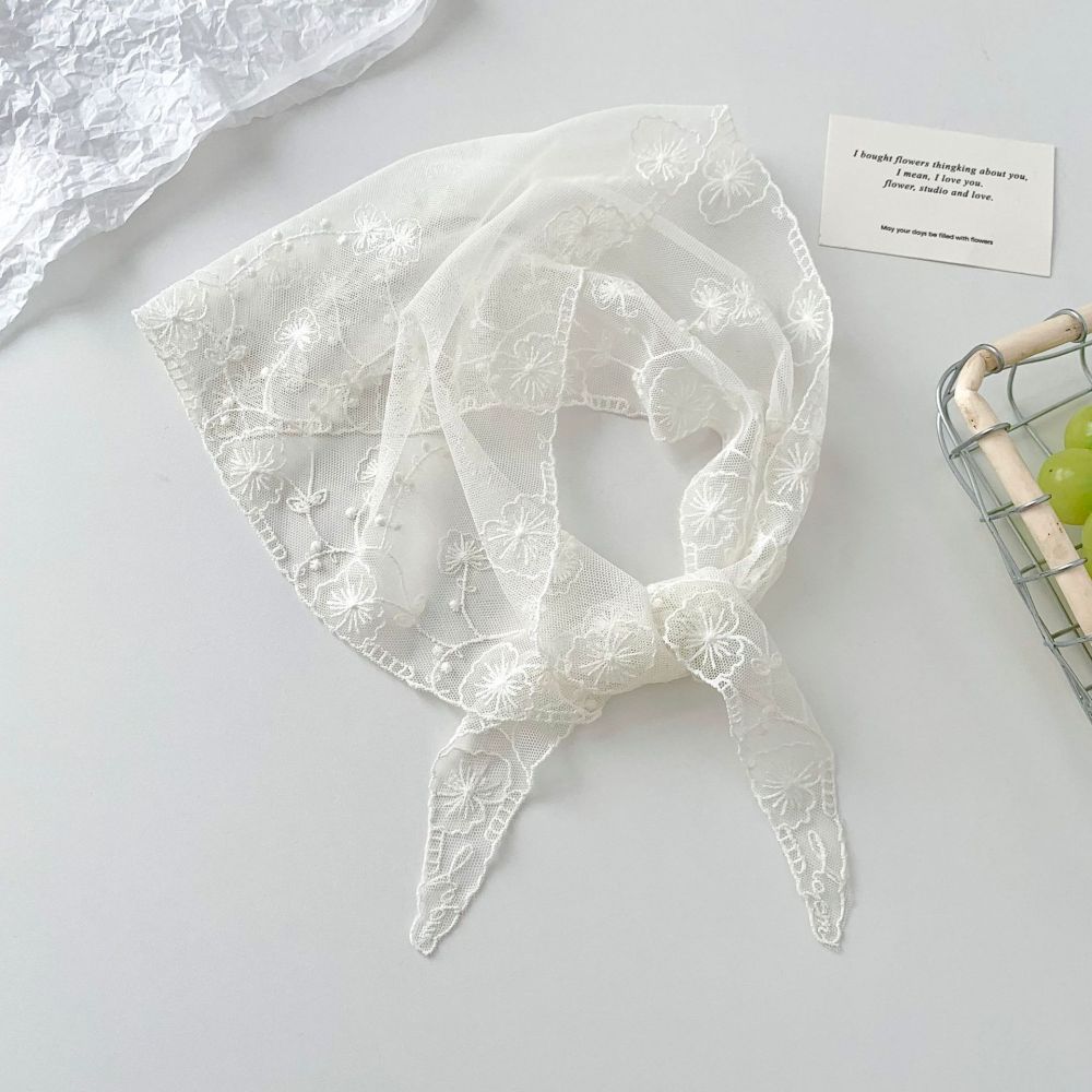 Écharpes D'Été Pour Femmes En Dentelle À Fleurs Douces, Collection Romantique 