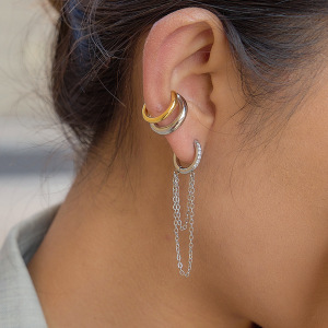 Boucles D'Oreilles Pendantes Pour Femmes, En Acier Inoxydable Imperméable Avec Strass Et Pompon h5 Image3