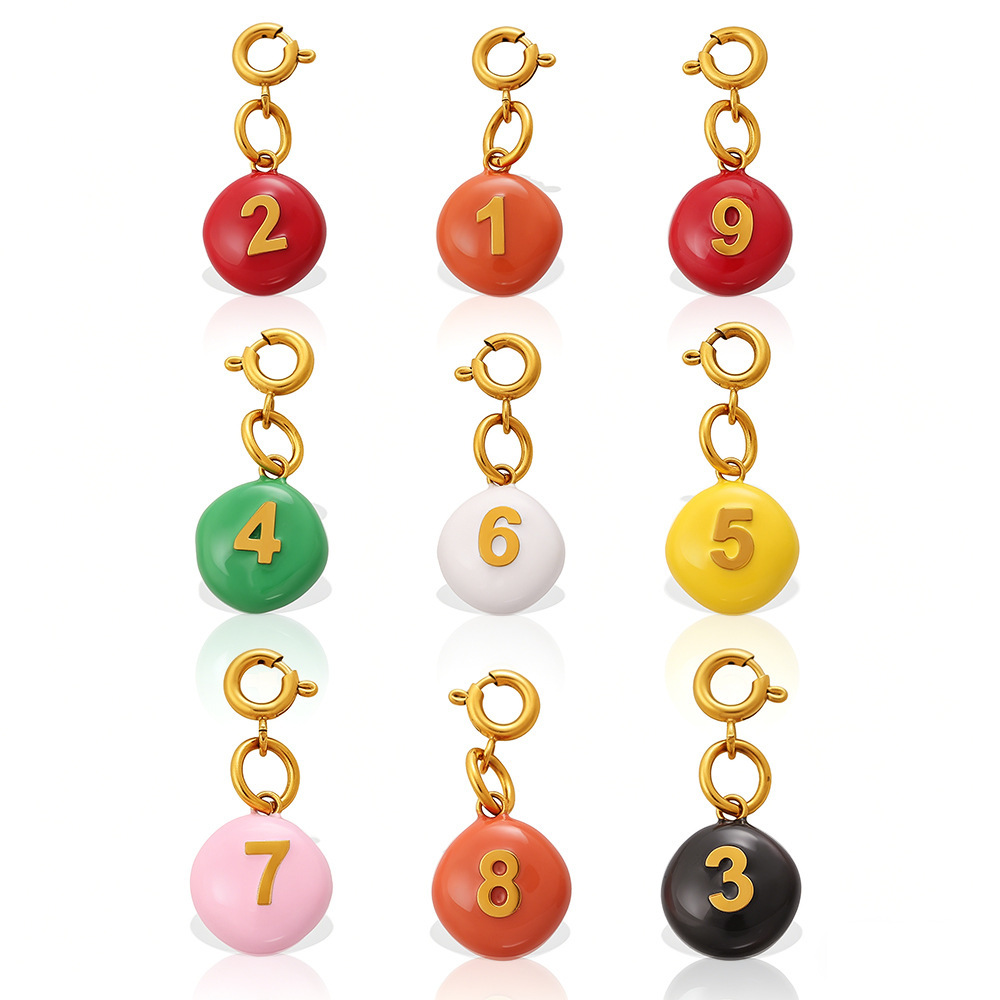 Pendentifs En Acier Inoxydable Étanches Couleur Or, Série Simple, Numéro Quotidien h5Image5
