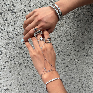 Bracelets Pour Femmes En Acier Inoxydable Étanches, De Forme Simple Et Irrégulière h5 Image3