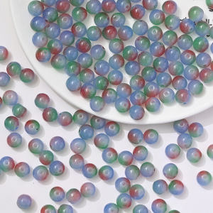 1 Sachet De Perles De Verre À Dégradé De Couleurs Pour Bijoux (50 Perles Par Sachet) h5 