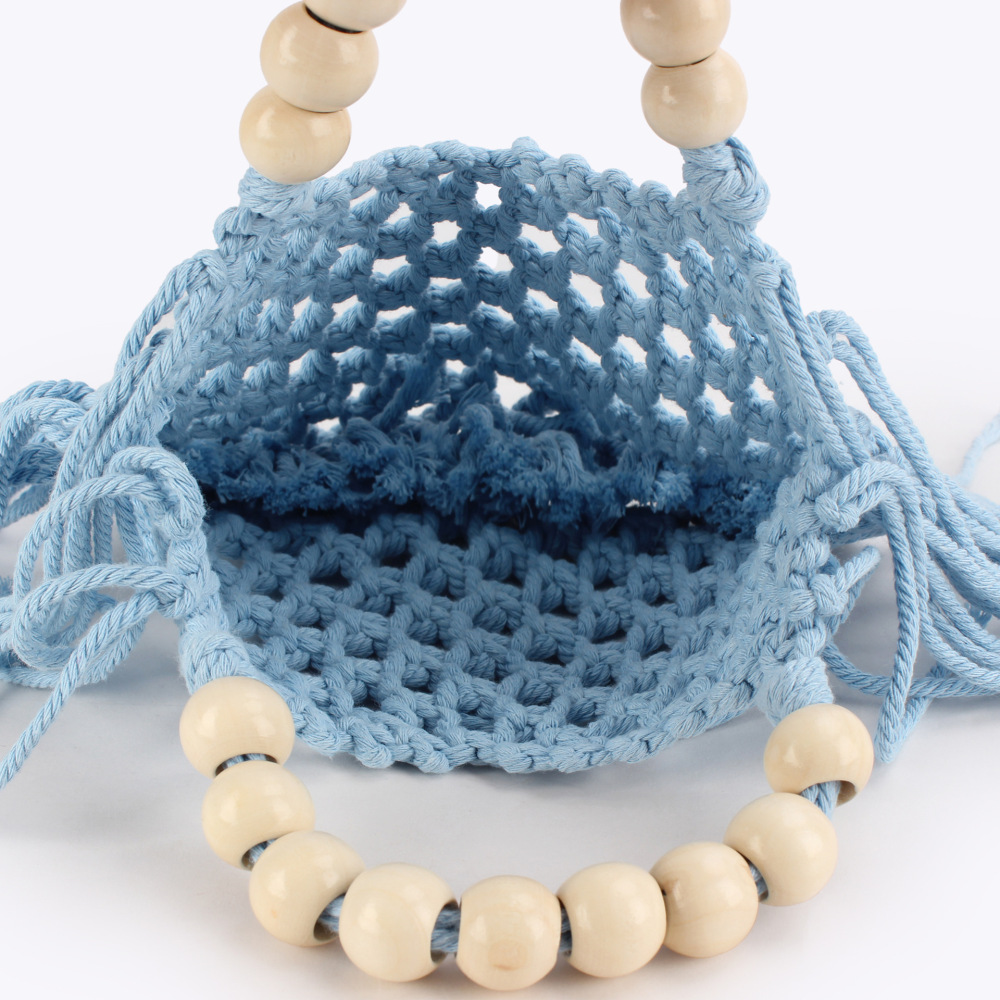 Sac À Main Pour Femme, Style Décontracté, Avec Pompon Uni Et Corde Tressée. h5Image3