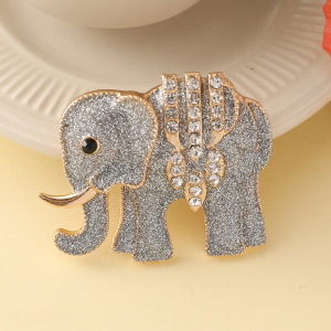 Broches De Luxe Rétro En Alliage Et Strass, Motif Éléphant h5 Image3