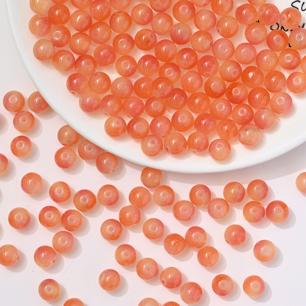 1 Sachet De Perles De Verre À Dégradé De Couleurs Pour Bijoux (50 Perles Par Sachet) Image3
