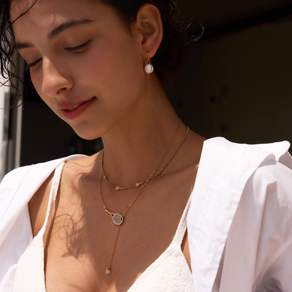 Ensembles De Bijoux Pour Femmes En Acier Inoxydable Doré, De Forme Irrégulière, Élégants Et Romantiques h5Image3