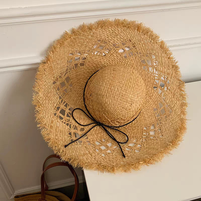 Chapeaux De Paille En Raphia Pour Femmes, Nœud Papillon Simple, Collection Simple 