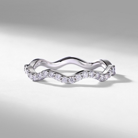Bagues pour femmes en moissanite plaquée platine S925, élégantes et de forme irrégulière, collection Simple Series 2