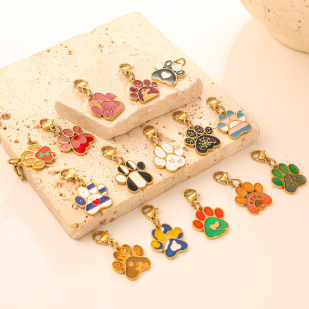 Pendentif femme Simple Series Daily Dog Shaped Dog Shaped Stainless Steel Waterproof Gold Color