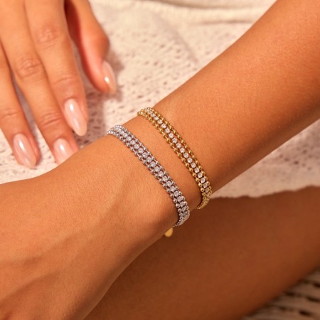 Bracelet chaîne femme Simple Series Daily, forme irrégulière, en acier inoxydable, étanche, couleur or 2