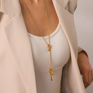 Colliers Pendentifs Pour Femmes En Acier Inoxydable Étanche, Couleur Or, Avec Zircon h5 Image5