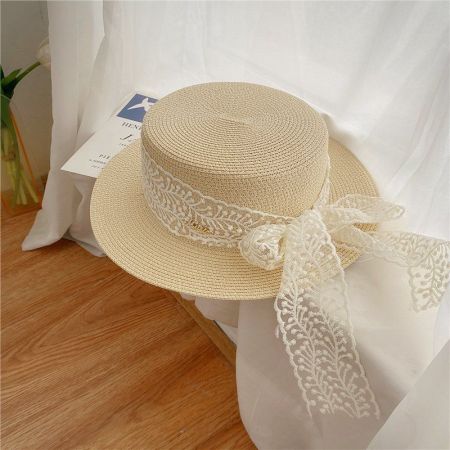 Chapeaux de paille en raphia pour femmes, élégants, avec nœud papillon, collection Simple Series 2