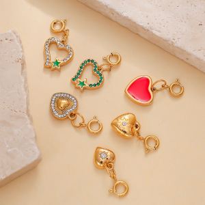 Pendentifs Pour Femmes En Acier Inoxydable Doré, Étanches, Avec Strass Et Motif Cœur h5 Image3
