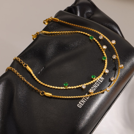 Bracelets à maillons pour femmes, style géométrique décontracté, en acier inoxydable, étanches, couleur or