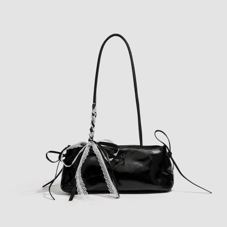 Sac à main minimaliste pour femme, orné d'un nœud papillon, de couleur unie.